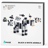 PIXIO Black & White Animals magnetická stavebnica - Inteligentné hračky
