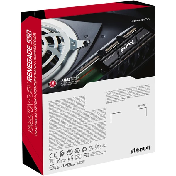 Kingston SSD FURY Renegade, M.2 - 2000GB + heatsink - SSD - Obrázok RWBZF00101