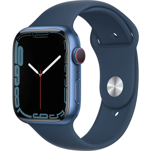 Apple Watch Series 7 Cellular 45mm modrý hliník s modrým športovým remienkom (Ďalšia) - Inteligentné hodinky - Hlavný obrázok