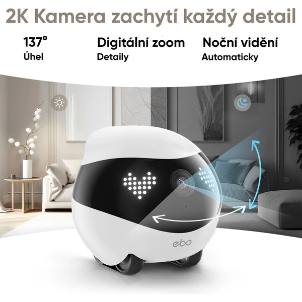 Enabot EBO Air 2 biela - IP kamery - Obrázok RY8L000K01