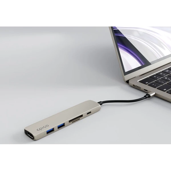 Epico 6v1 hliníkový húb 8K s USB-C hviezdne biely - USB huby - Obrázok RYMJ000K01