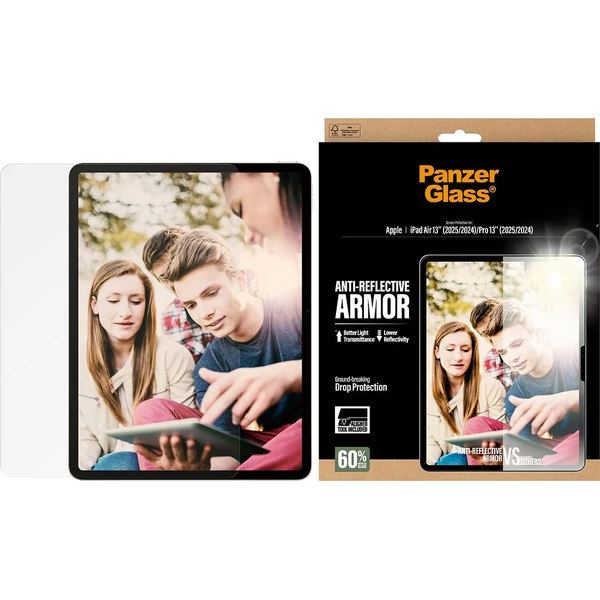 PanzerGlass® Antireflexné sklo s inštalačným rámčekom Apple iPad Air 13"/Pro 13" (2024/2025) - Ochranné fólie a sklo - Obrázok RZSL000K01