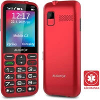 Aligator A930 GPS 4G Senior mobilný telefón s aplikáciou Záchranka (s nabíjacím stojanom) červený - Mobilné telefóny