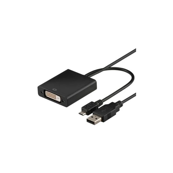 PremiumCord MicroUSB/HDTV -> DVI redukcia 0,2 m čierna - Káble a redukcie - Hlavný obrázok
