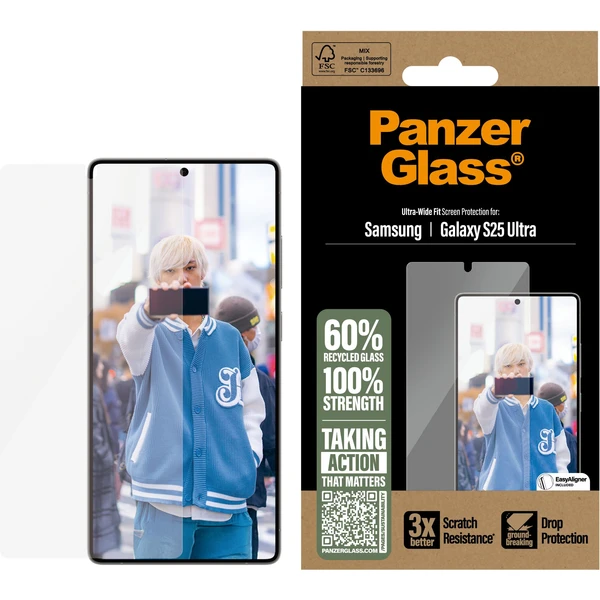 PanzerGlass® Ultra-Wide Fit sklo Samsung Galaxy S25 Ultra s inštalačným rámčekom - Ochranné fólie a sklo - Obrázok S0FC000J01