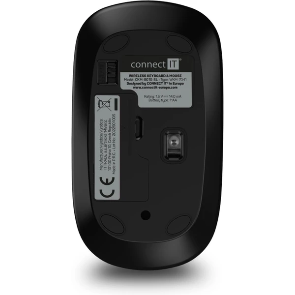 CONNECT IT Combo bezdrôtová strieborná klávesnica + myš, (+2x A - Klávesnicové sety - Obrázok S0N0000P01