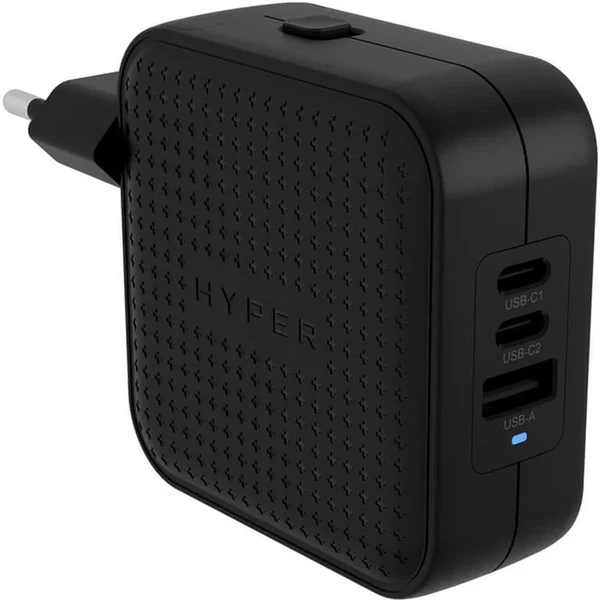 Hyper® HyperJuice® 70W USB-C GaN nabíjací adaptér (2xUSB-C + 1xUSB-A) čierny - Nabíjačky - Hlavný obrázok