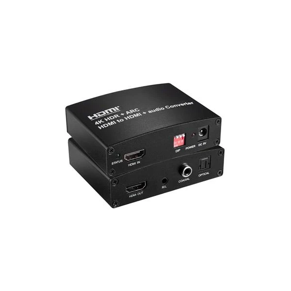 PremiumCord HDMI2.0 Repeater+Audio extractor 4Kx2K@60Hz s oddelením audia, stereo jack, Toslink, RCA - Ostatné - Hlavný obrázok