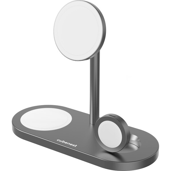 CubeNest S313 Pre 3v1 magnetická bezdrôtová nabíjačka sivá