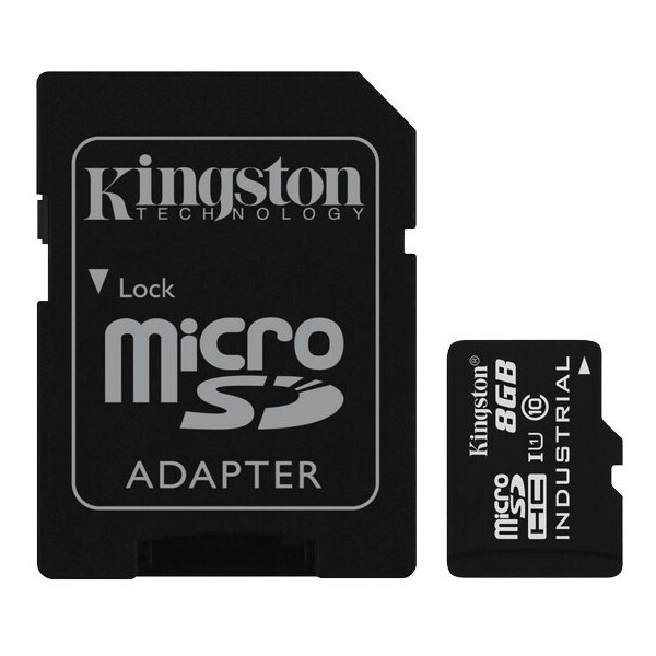 Kingston microSDHC Industrial 8GB 100MB/s UHS-I + SD adaptér