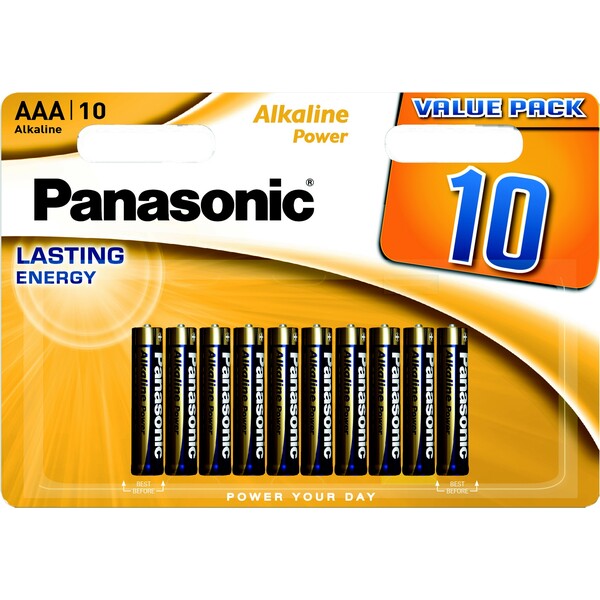 Panasonic AAA alkalická batéria, 10 ks