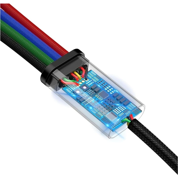 Baseus Fast 4v1 napájací kábel 1,2m čierny - Káble a redukcie - Obrázok S2RR000501