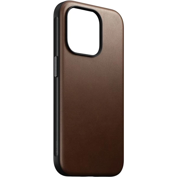 Nomad Modern Leather MagSafe kryt iPhone 15 Pro hnedý - Puzdra - Obrázok S3CS100501