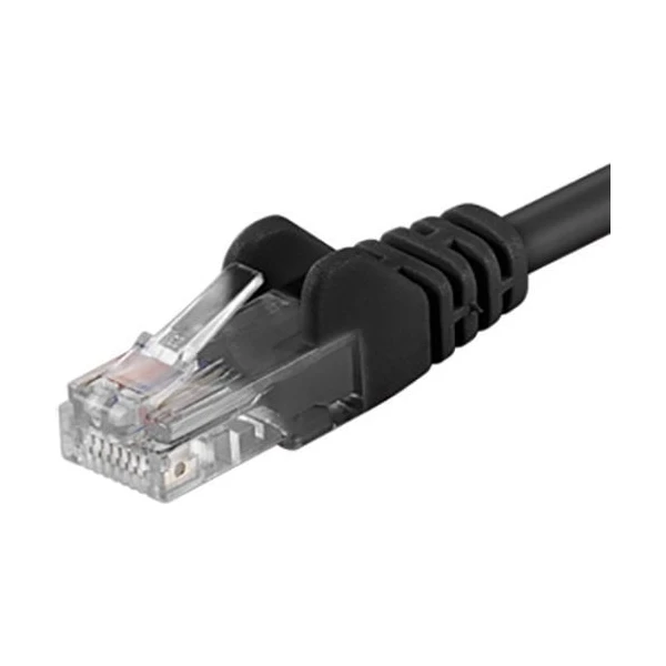 PremiumCord RJ45/RJ45 Cat5e UTP prepojovací kábel 0,5m čierny - Káble a redukcie - Hlavný obrázok