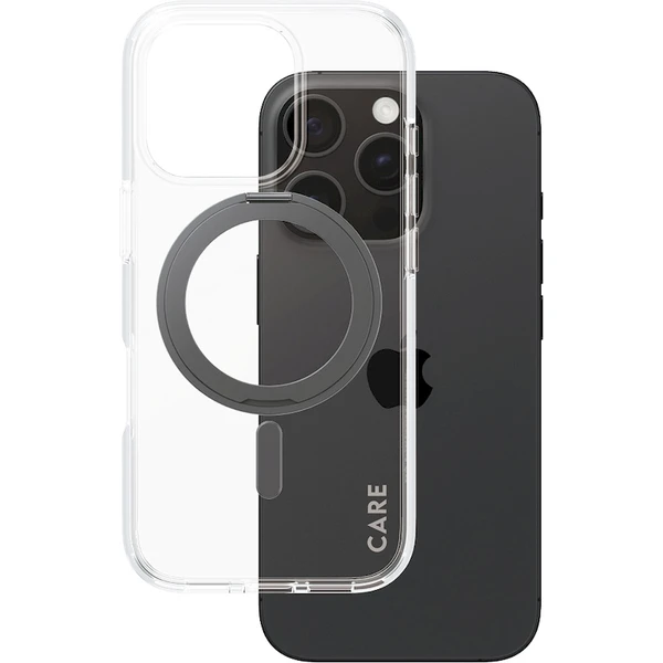 PanzerGlass® CARE kryt Apple iPhone 16 Pro MagSafe KickStand číry/čierny - Puzdra - Obrázok S408000P01
