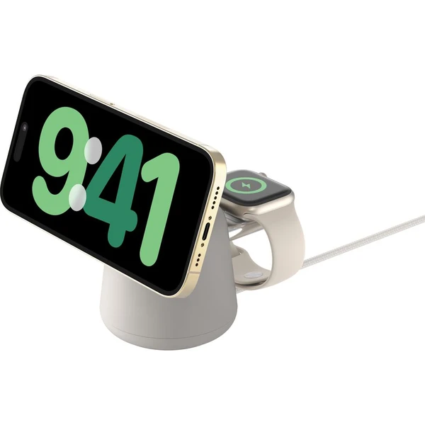 Belkin BOOST CHARGE™ PRE Qi2 15W 2v1 Nabíjací MagSafe stojanček pre iPhone/Apple Watch/AirPods pieso - Nabíjačky - Hlavný obrázok