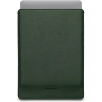 Woolnut kožené Sleeve púzdro pre 14" MacBook Pro tmavo zelené - Puzdra