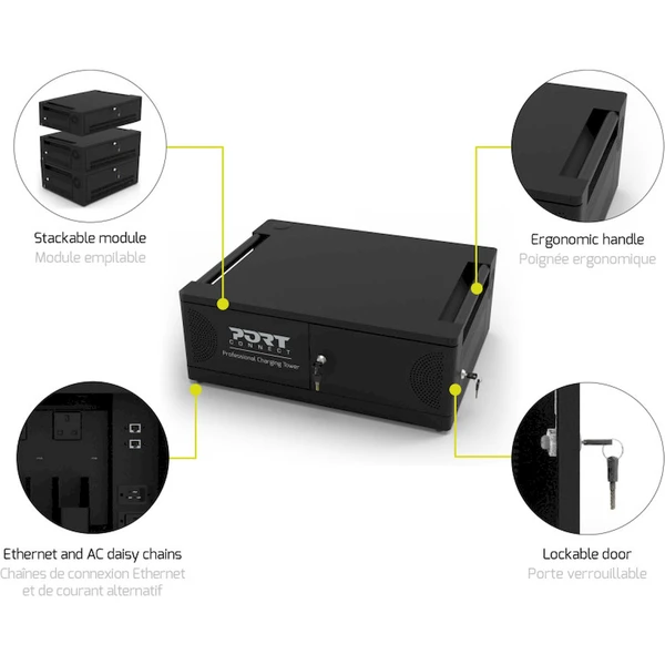 Port Connect 6 notebookov USB-C nabíjacie úložisko čierny - Nabíjačky - Obrázok S5T9000K01
