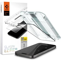 Spigen Glass tR EZ Fit HD tvrdené sklo iPhone 15 Pro Max čierne - Ochranné fólie a sklo