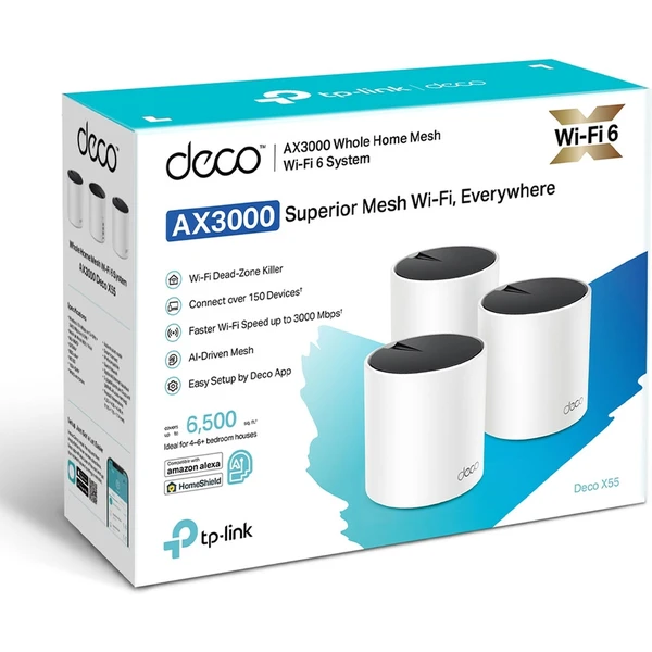 TP-Link Deco X55 mesh systém 3ks biely - Mesh systémy - Obrázok S5X3000P01