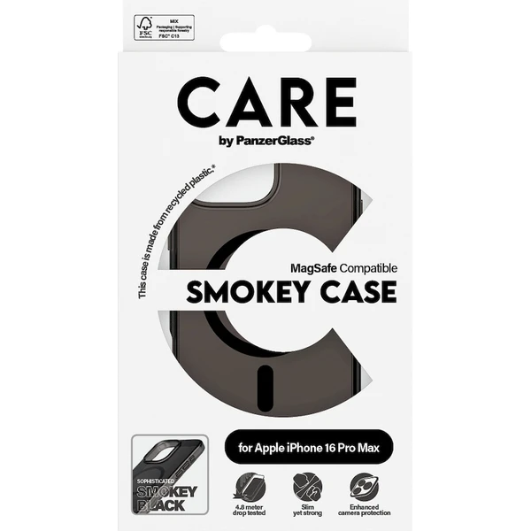 PanzerGlass® CARE kryt Apple iPhone 16 Pro Max MagSafe Smokey dymový/čierny - Puzdra - Obrázok S608000P01