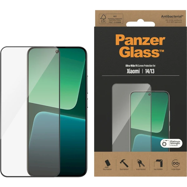 PanzerGlass Ultra-Wide Fit ochranné sklo Xiaomi 14/13 číre - Ochranné fólie a sklo - Obrázok S6A4000N01