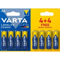 Varta Longlife POWER LR06 alkalická batéria AA (4+4 ks) - Batérie
