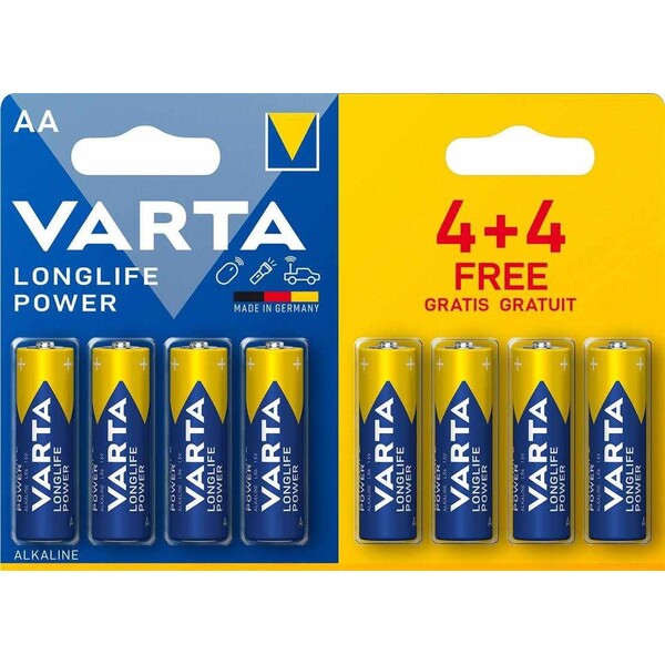 Varta Longlife POWER LR06 alkalická batéria AA (4+4 ks)