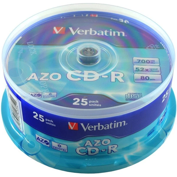 VERBATIM CD-R(25 ks)Spindle/Crystal/DLP/52x/700MB - Optické disky - Hlavný obrázok
