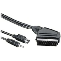 PremiumCord S-Video + 3,5mm/SCART + kondenzátorový kábel 2 m čierny - Káble a redukcie