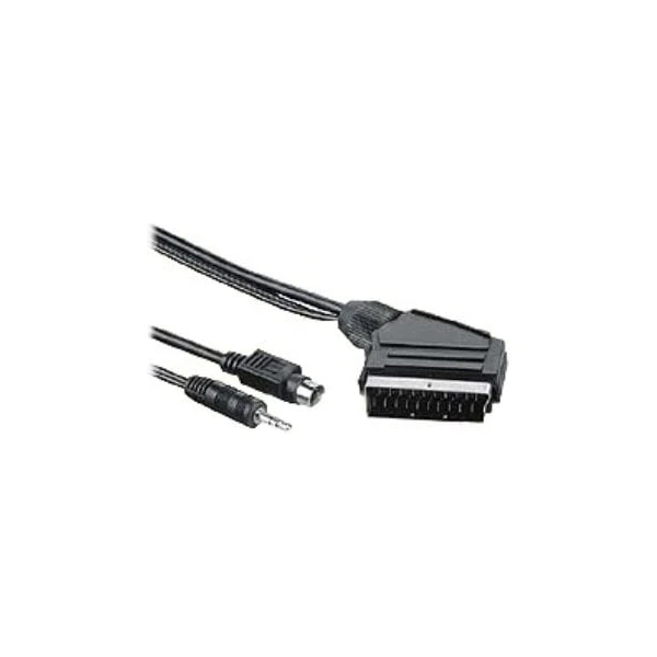 PremiumCord S-Video + 3,5mm/SCART + kondenzátorový kábel 2 m čierny - Káble a redukcie - Hlavný obrázok