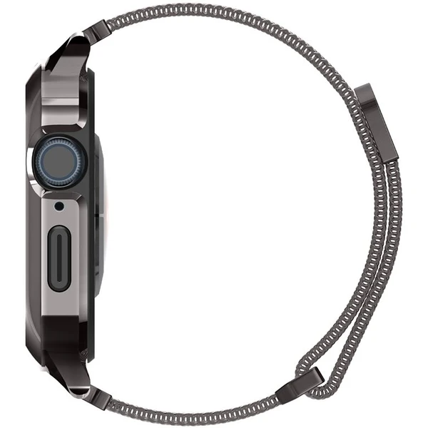 Spigen Metal Fit Pro remienok s puzdrom Apple Watch 9/8/7 (45mm) grafitový - Remienky - Obrázok S7D5000L01