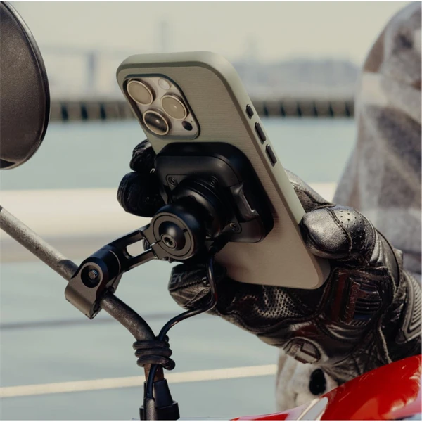 Peak Design Motorcycle Mirror Mount MagSafe/Qi2 držiak na motorku čierny (s nabíjaním) - Držiaky - Obrázok S7DE000O01