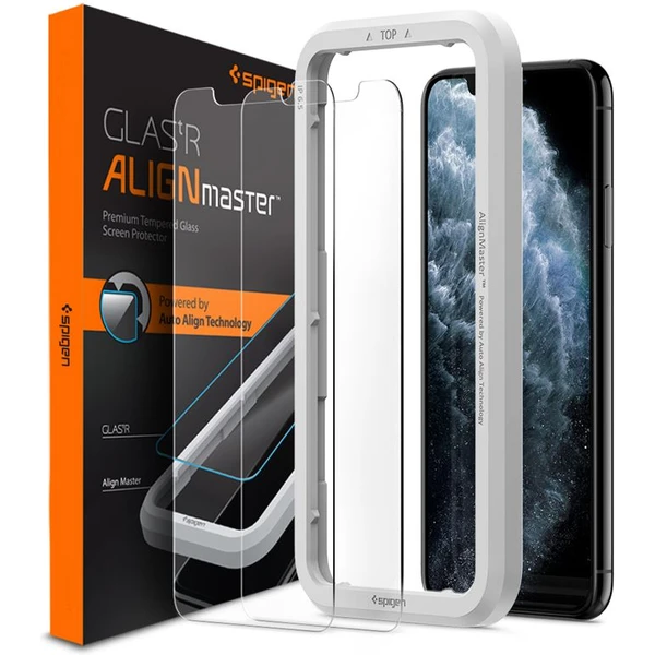 Spigen 2D tvrdené sklo Align Glas.tR Apple iPhone 11 Pro/XS/X (2 ks) - Ochranné fólie a sklo - Hlavný obrázok