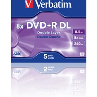 VERBATIM DVD+R(5 ks)DoubleLayer/Jewel/8x/8,5GB - Optické disky