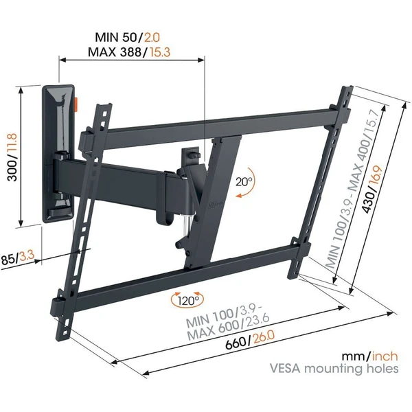 Vogel's TV rameno 2 kĺby - Držiaky pre obrazovky - Obrázok S8PF000N01