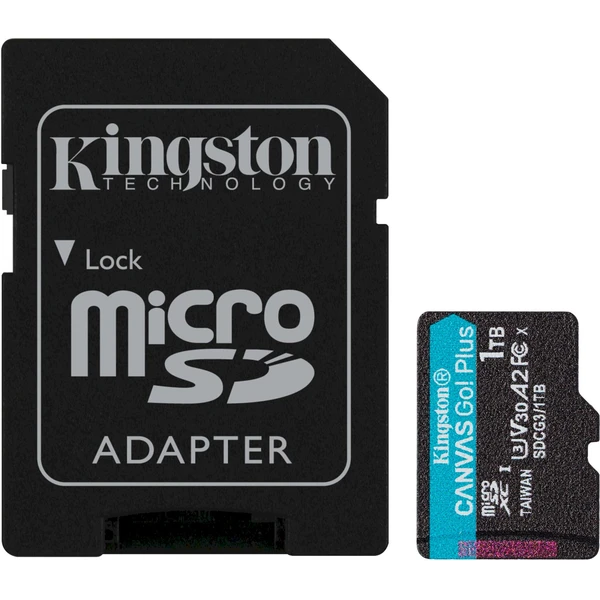 Kingston microSDXC Canvas Go! Plus 1TB 170MB/s UHS-I U3 + SD adaptér - Pamäťové karty - Hlavný obrázok