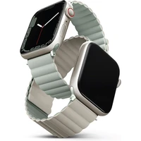 UNIQ Revix obojstranný remienok pre Apple Watch 49/46/45/44/42mm Sage (šedozelený/béžový) - Remienky