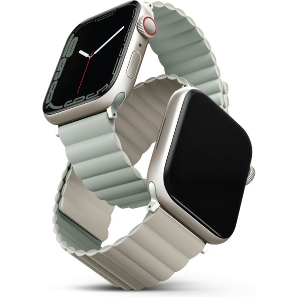 E-shop UNIQ Revix obojstranný remienok pre Apple Watch 49/46/45/44/42mm Sage (šedozelený/béžový)