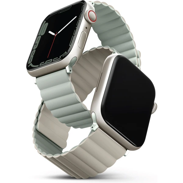 UNIQ Revix obojstranný remienok pre Apple Watch 49/46/45/44/42mm Sage (šedozelený/béžový) - Remienky - Hlavný obrázok
