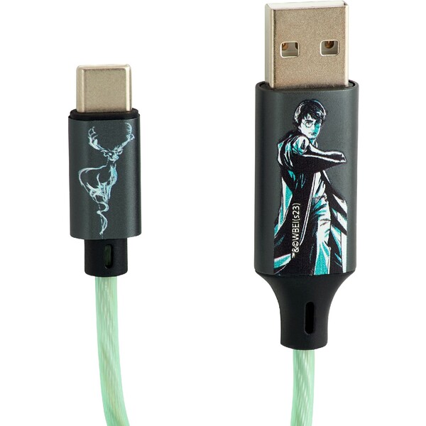 Lazerbuilt svietiaci nabíjací kábel USB-C Harry Potter - Patronus 1,2 m