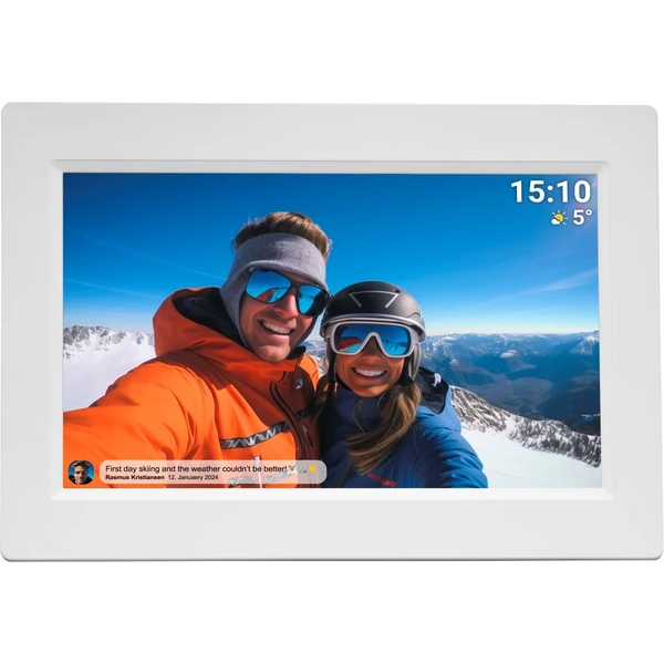 Denver PFF-1015 šikovný digitálny fotorámik s WiFi biely - Fotorámčeky - Obrázok SBIE000N01