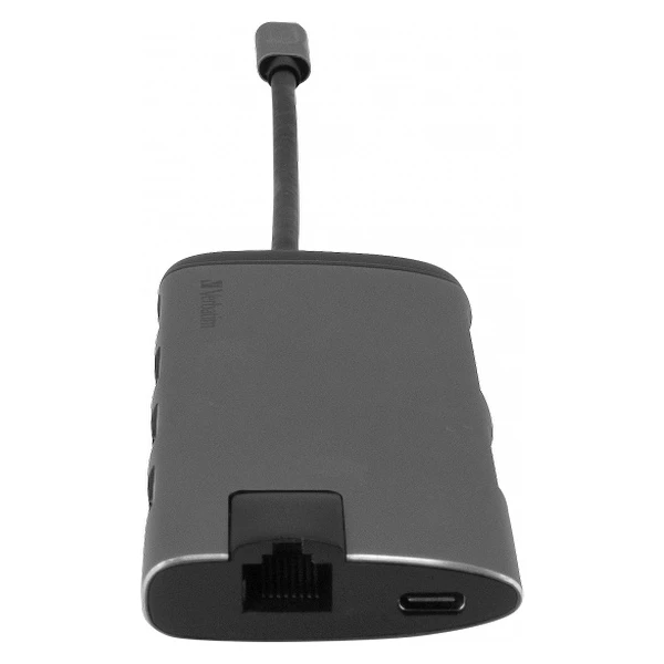 Verbatim USB-C Multiport HUB, 3x USB 3.0, 1x USB-C, HDMI, LAN, SD, microSD dokovacia stanica šedá - Dokovacie stanice - Obrázok SBOR000301