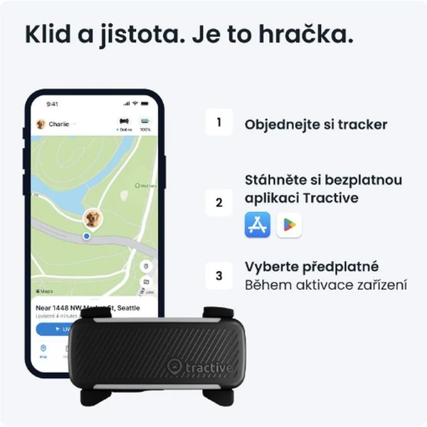 Tractive GPS DOG 6 lokátor polohy a aktivity pre psov čierny - GPS Moduly  - Obrázok SBTD000L01