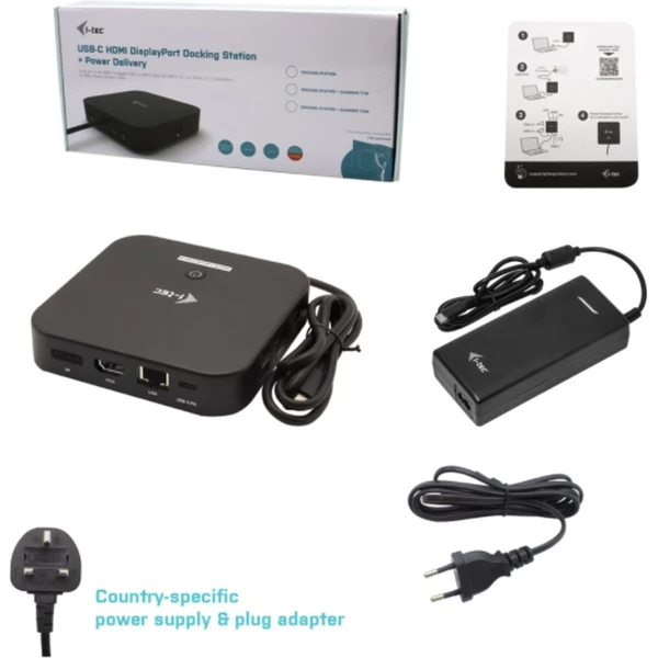 i-tec USB-C HDMI DP Docking Station with Power Delivery 100 W - Dokovacie stanice - Obrázok SBUW600301