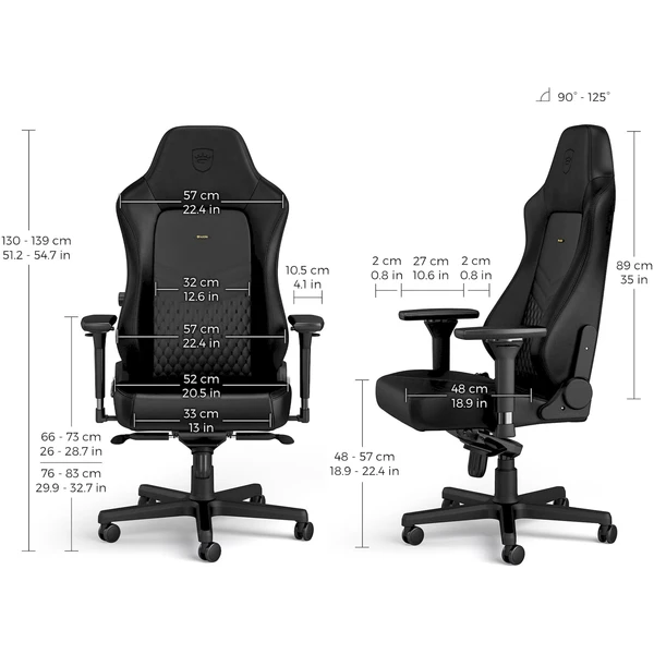 noblechairs HERO Real Leather herné kreslo čierne - Počítačové stoličky - Obrázok SDUA000J01