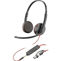 Poly Blackwire 3225 Stereo USB-C Headset +3.5mm Plug + USB-C/A Adapter (Bulk) - Slúchadlá