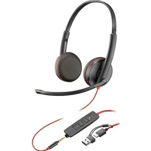 Poly Blackwire 3225 Stereo USB-C Headset +3.5mm Plug + USB-C/A Adapter (Bulk) - Slúchadlá - Hlavný obrázok