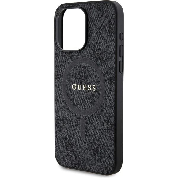 Guess PU Leather 4G Colored Ring MagSafe kryt iPhone 15 Pro Max čierny - Puzdra - Obrázok SF72000N01