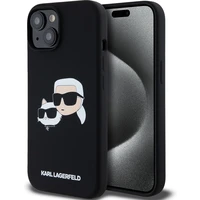 Karl Lagerfeld Liquid Silicone Double Heads Magsafe zadný kryt iPhone 15 Pro Max čierny - Puzdra